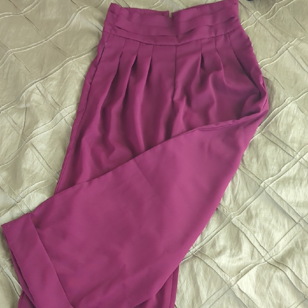 SHEIN Chic Purple Wide Leg Pants